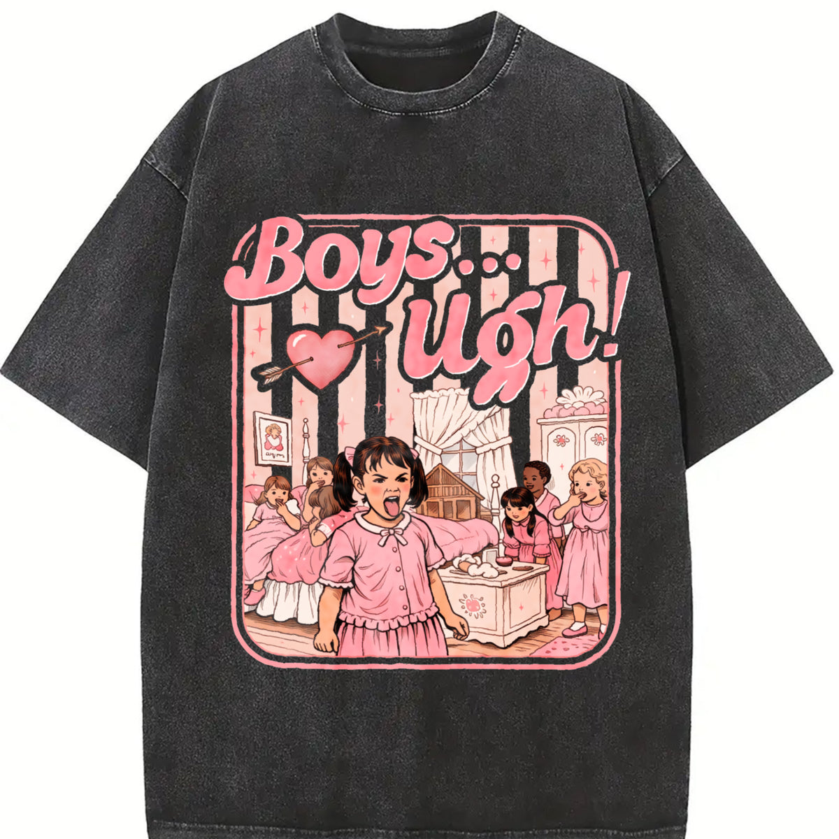 Ugh a Heartbroken Room Vintage Washed T-Shirt in Black