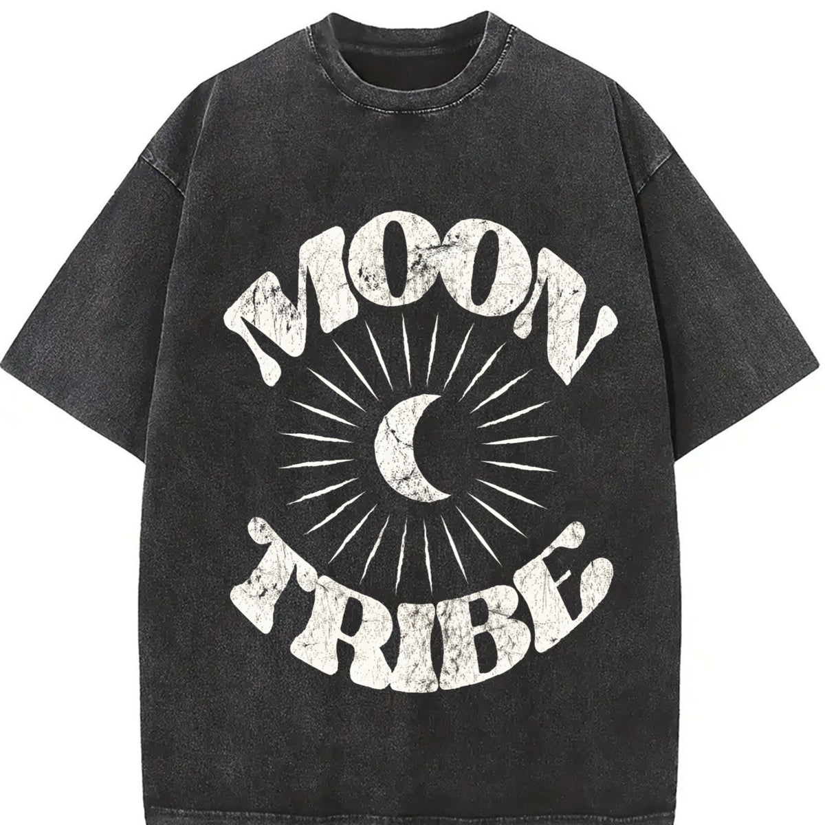 Moon Child Vintage Washed T-Shirt in Black