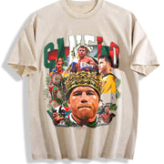 Alvarez Saul Mexico King Goat Boxing Style vintage washed oversized T-shirt in Beige