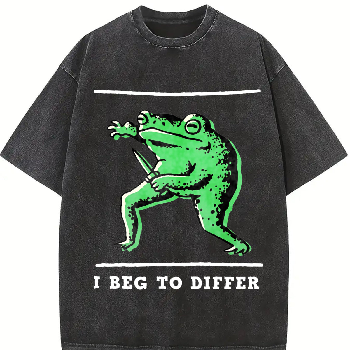 I Disagree Vintage Washed T-Shirt in Black
