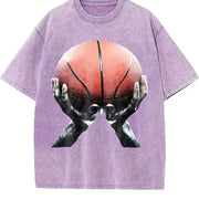 Retro Basketball Tank Vintage Washed T-Shirt in Purple