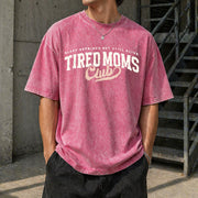 Tired Moms Club Vintage Washed T-Shirt in Red