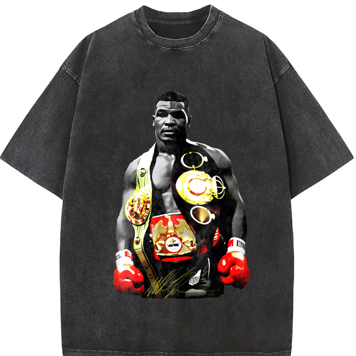 Iron Mike Undisputed Champion vintage washed oversized T-shirt in Black