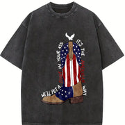 Courtesy of the Red Toby American Ride White and Blue vintage washed oversized T-shirt in Black
