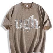 Ugh. Sarcastic Eye Roll Novelty Cute Ladies Introvert Vintage Washed T-Shirt in Brown