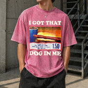 I Got That Dog in Me Combo 4th of July Meme Vintage Washed T-Shirt in Red
