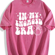 In My Engaged Era Engagement Vintage Washed T-Shirt in Red