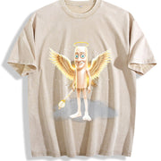 Tung God Sahur Brainrot Meme Vintage Washed T-Shirt in Beige