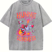 Hunnit Summers Vintage Washed T-Shirt in Gray