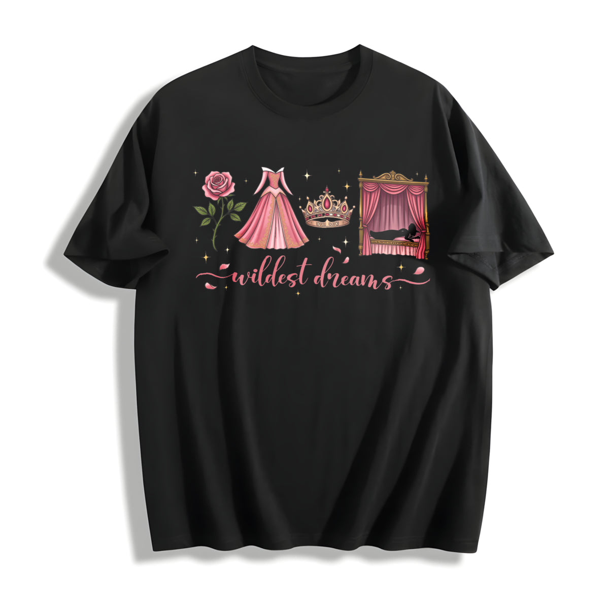 Retro Wildest Dreams Cotton T-Shirt in Black