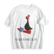 Fourth of July Firequacker Goose Cotton T-Shirt in White