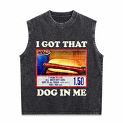 I Got That Dog in Me Combo 4th of July Meme Vintage Washed Tank Top in Black