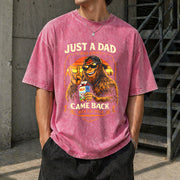 Fathers Day Just a Dad Who Came Back with Milk Vintage Washed T-Shirt in Red