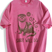 Retro Otter 90s No Otter Will Do Vintage Washed T-Shirt in Red
