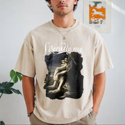 Literally Me Wolf Meme Vintage Washed T-Shirt in Beige