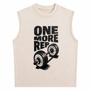 ONE MORE REP Vintage Washed Tank Top in Beige