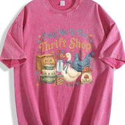 Take Me To The Thrift Shop Thrifting vintage washed oversized T-shirt in Red