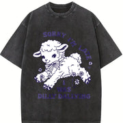 Dilly Dallying Sorry I'm Late Vintage Washed T-Shirt in Black
