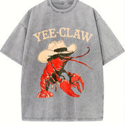 Elegant and Refined Vintage Washed T-Shirt in Gray