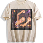 Party Doll Dancing Vintage Washed T-Shirt in Beige
