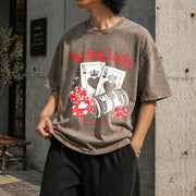 Feeling Lucky Casino Vintage Washed T-Shirt in Brown