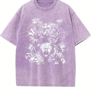 Rich Graffiti Blindfolded Black Vintage Washed T-Shirt in Purple