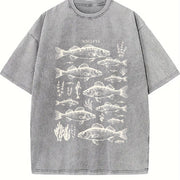 Walleye Fishing 90s Vintage Washed T-Shirt in Gray