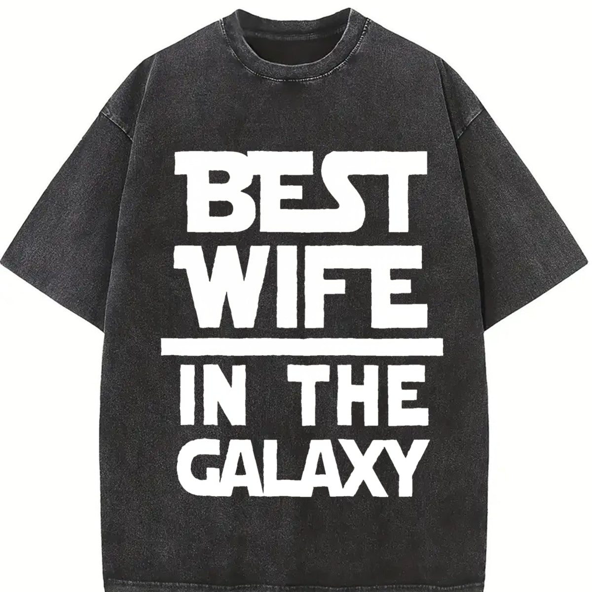 Best Wife in the Galaxy Vintage Washed T-Shirt in Black