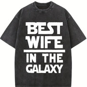 Best Wife in the Galaxy Vintage Washed T-Shirt in Black
