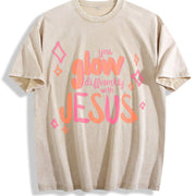 Walk, Shine Like Vintage Washed T-Shirt in Beige