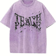 Death Metal Typography Vintage Washed T-Shirt in Purple