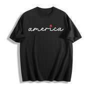 America 4th of July Cotton T-Shirt in Black
