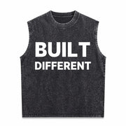 Be Different Vintage Washed Tank Top in Black