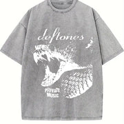Deftones – Retro Rock Style vintage washed oversized T-shirt in Gray