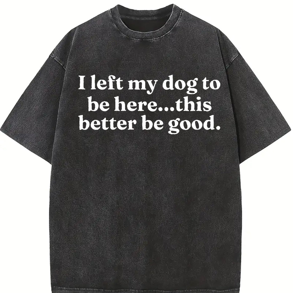 I Left My Dog to Be Here This Better Be Good Vintage Washed T-Shirt in Black