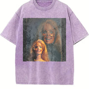Two Smiling Glam Dolls Vintage Washed T-Shirt in Purple