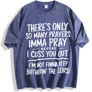 Street Style Holiday with Prayers and Cursing Relaxed Fit vintage washed oversized T-shirt in Blue