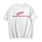 Bad Day to Be a Hot Dog Hot Dog 4th of July Retro Hotdog Cotton T-Shirt in White