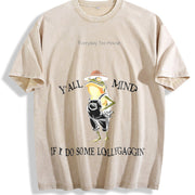Do You Mind If I Take a Walk? Vintage Washed T-Shirt in Beige