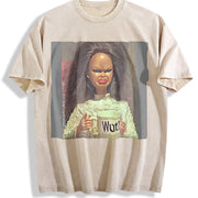 Wut Mug Angry Doll Vintage Washed T-Shirt in Beige