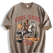 Popular Retro Dads Club Vintage Washed T-Shirt in Brown