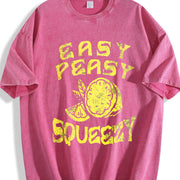 Easy Peasy Lemon Squeezy Vintage Washed T-Shirt in Red