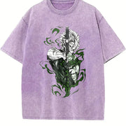 Shinazugawa Sanemi Wind Hashira v2 Demon Slayer Kimetsu vintage washed oversized T-shirt in Purple