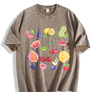 Fruits and Berries 90s Vintage Washed T-Shirt in Brown