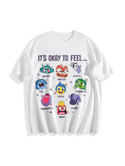 Insidee Out It's Okay to Feel All the Feels Cotton T-Shirt in White