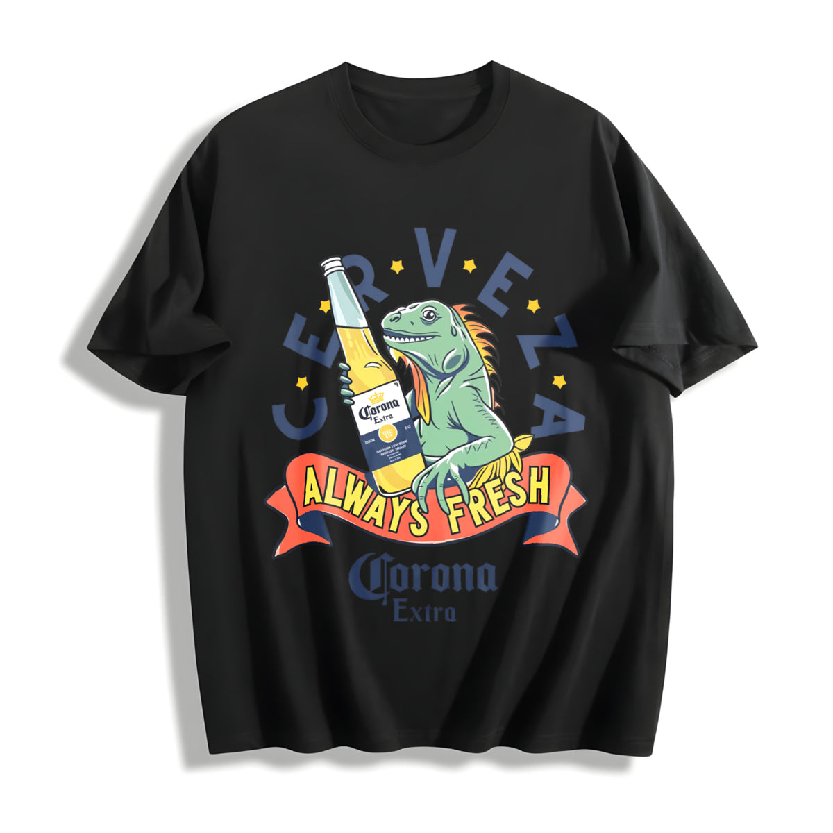 Corona Extra Always Fresh Cotton T-Shirt in Black