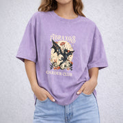 Abraxos Flower Garden Club vintage washed oversized T-shirt in Purple