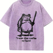 It Was the Carbs Frog Vintage Washed T-Shirt in Purple