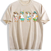 Silly Goose Beach Goose Vintage Washed T-Shirt in Beige