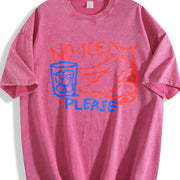 No ICE Please Cat Abolish ICE S~5XL and Batik vintage washed oversized T-shirt in Red